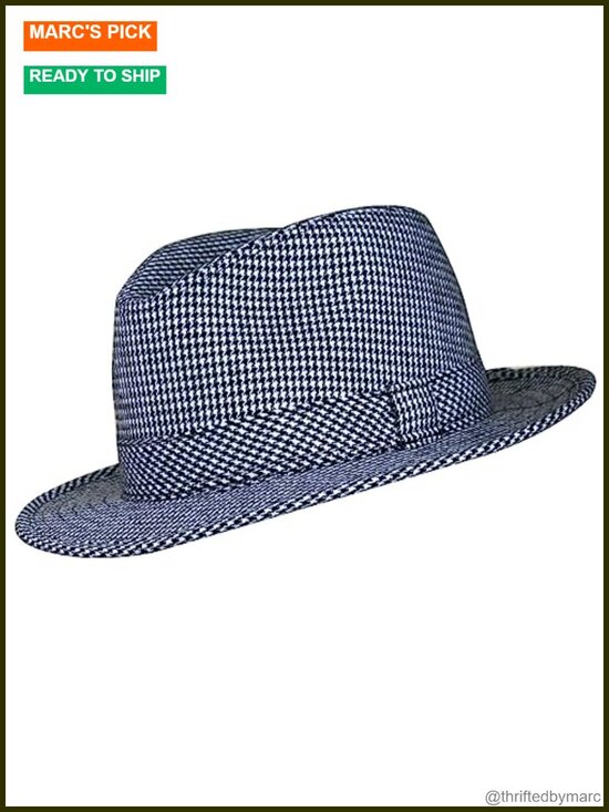 Hand Sewn Cotton Wool Blend Fedora Hat with 1 3/4\